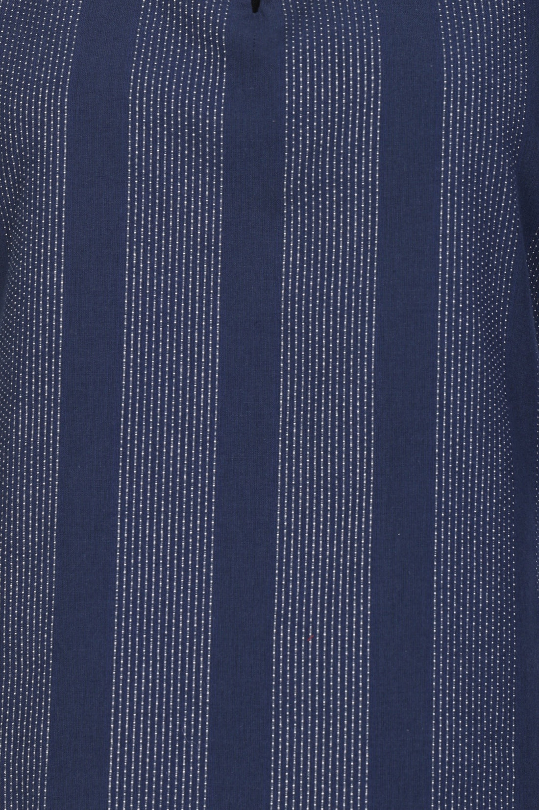 Navy Blue Yarn Dyed Striped Cotton Blend Straight Kurta With Culottes Co-ord Set