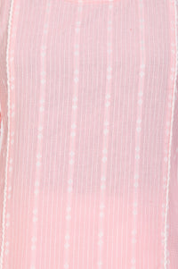 Pink Striped Cotton Blend Straight Kurta with Palazzo Set