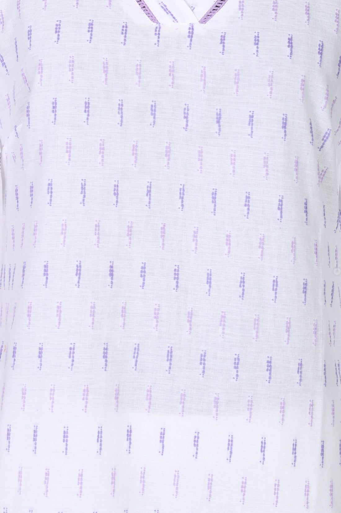 White Yarn Dyed Pure Cotton Straight Kurta and Palazzo Co-ord Set