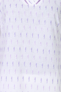 White Yarn Dyed Pure Cotton Straight Kurta and Palazzo Co-ord Set