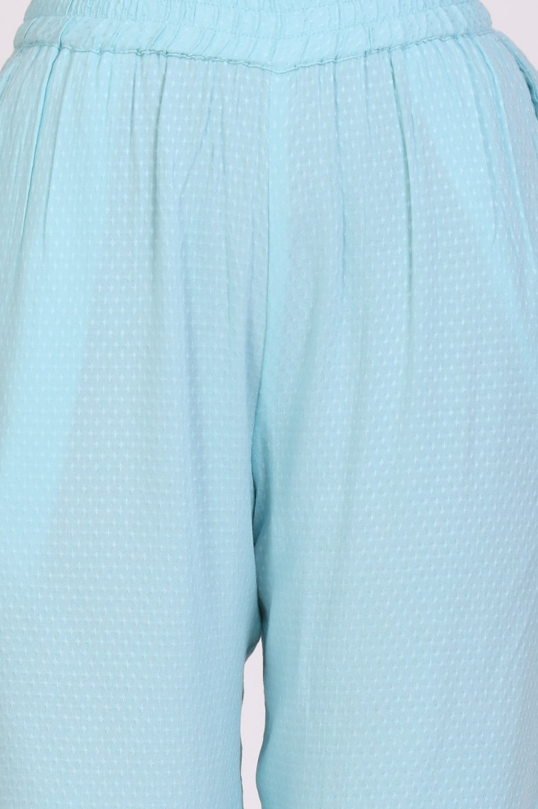 Light Blue Zari Embroidered Straight Kurta With Trousers Co-ord Set