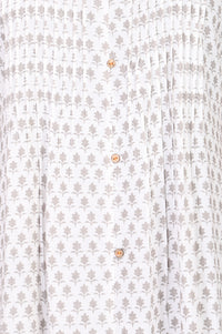 Off White Ethnic Motifs Yarn Dyed Straight Kurta With Trousers Co-ord Set