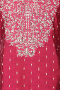 Maroon Thread Embroidered Straight Kurta