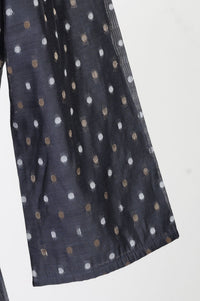 Navy Blue Embroidered Yarn Dyed Chanderi Straight Kurta