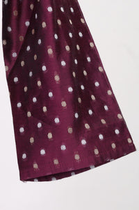 Puple Yarn Dyed Embroidered Chanderi Straight Kurta