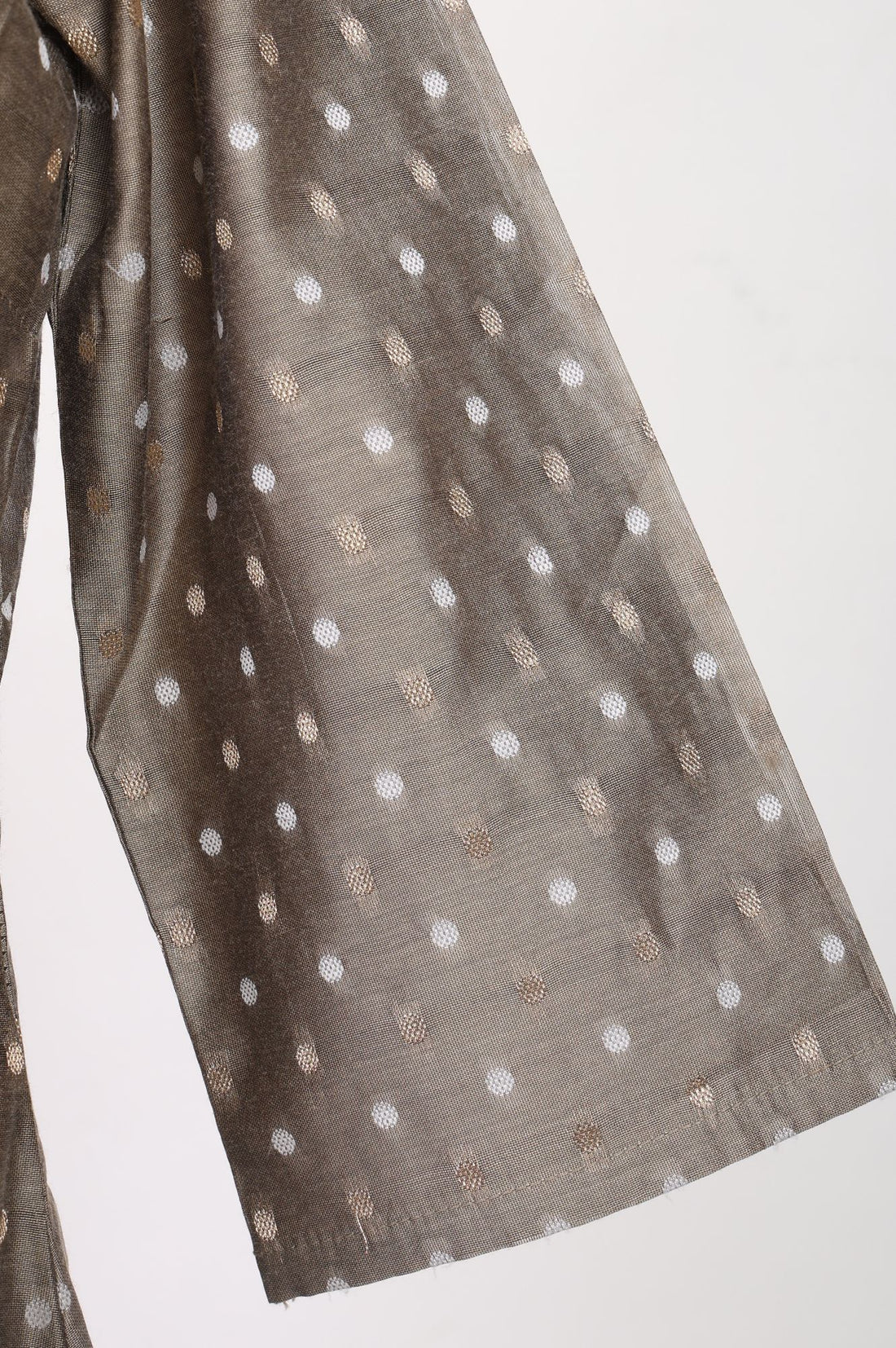 Taupe Yarn Dyed Embroidered Chanderi Straight Kurta