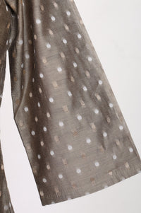 Taupe Yarn Dyed Embroidered Chanderi Straight Kurta