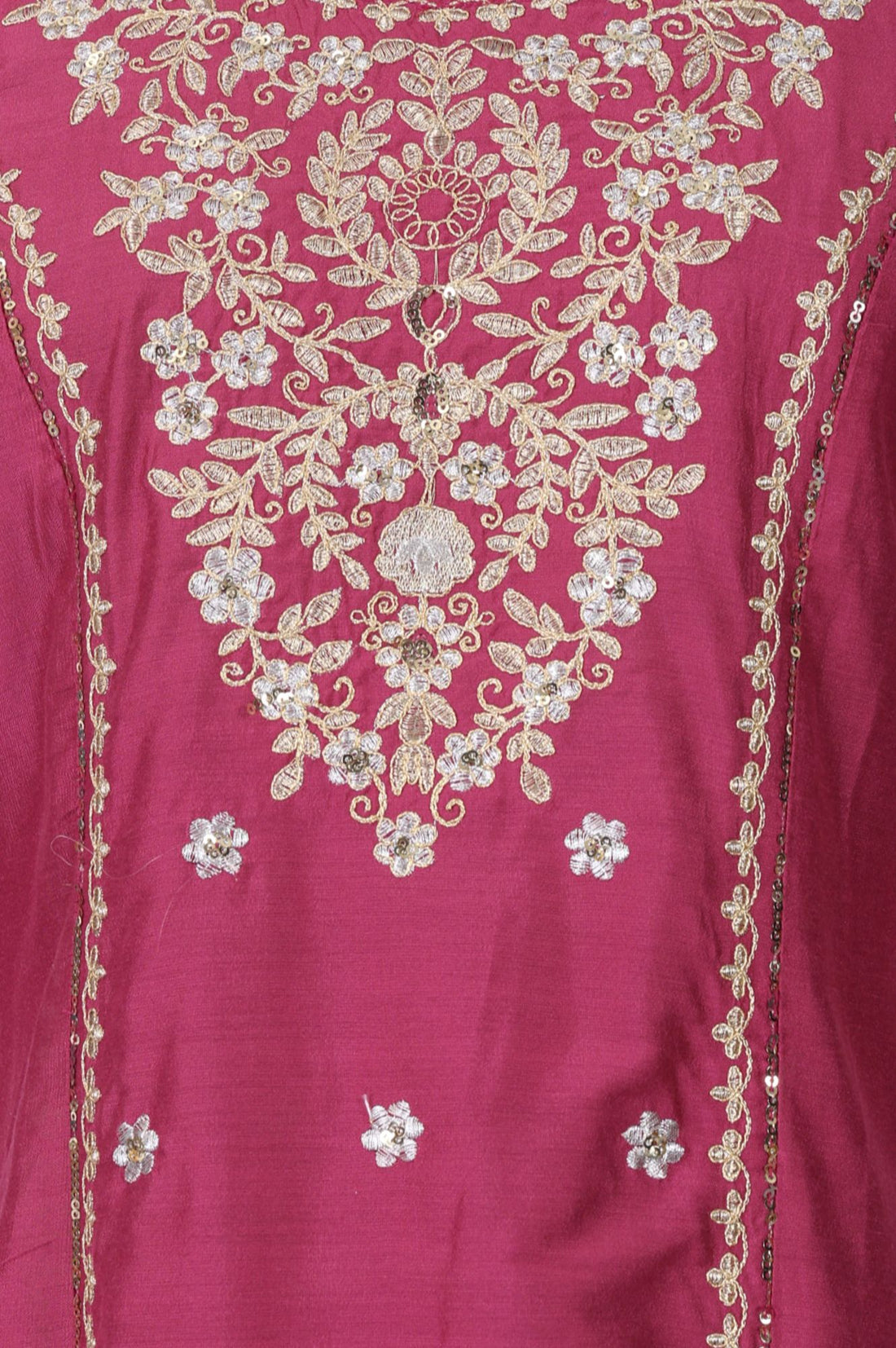 Pink Embroidered Straight Kurta
