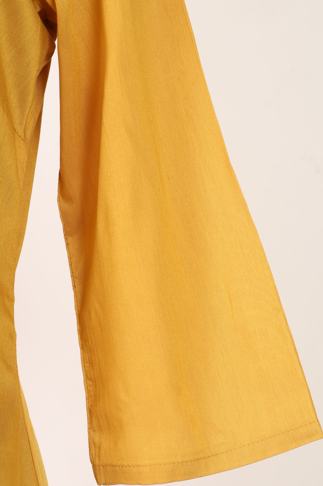 Yellow Embroidered Yarn Dyed Straight Kurta
