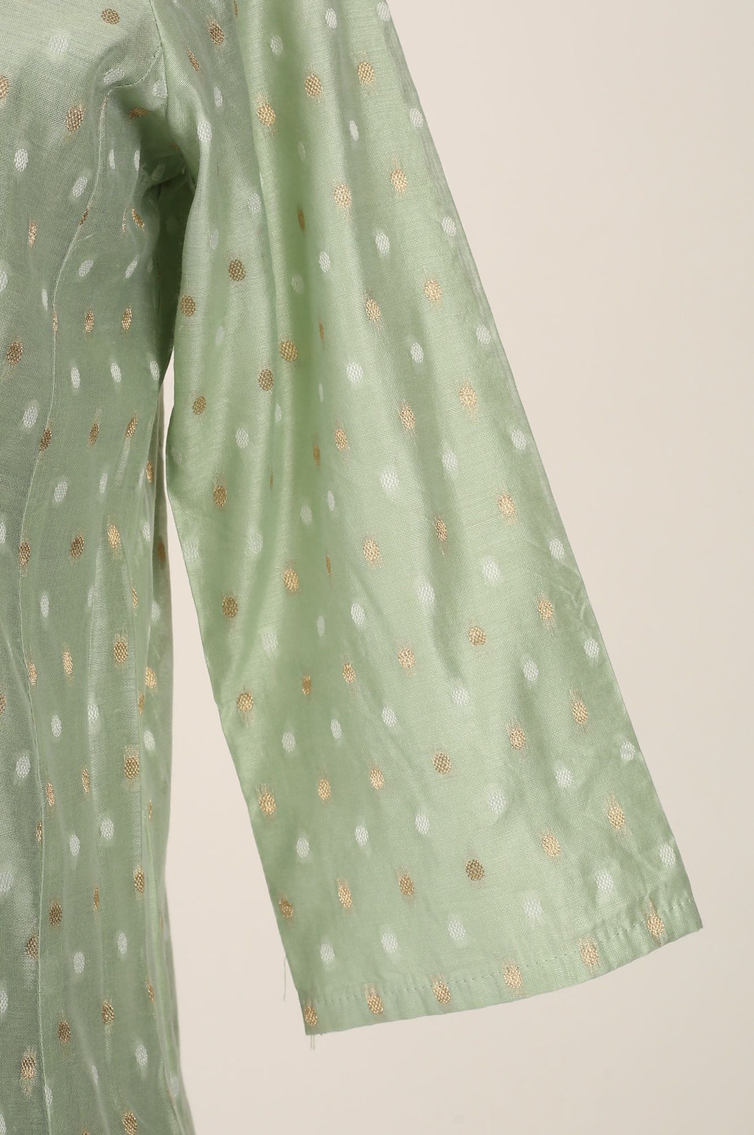 Sea Green Yarn Dyed Textured Zari Chanderi Flared Kurta