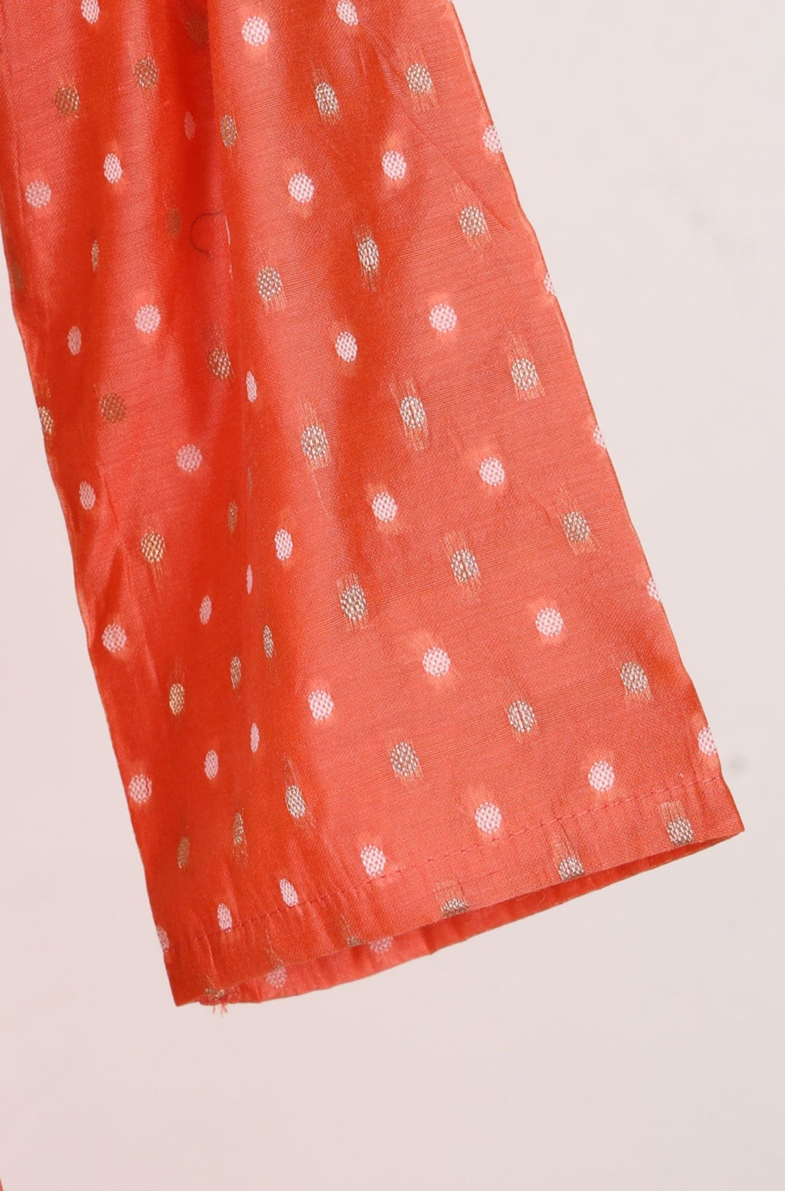 Orange Zari Embroidered Yarn Dyed Chanderi Flared Kurta