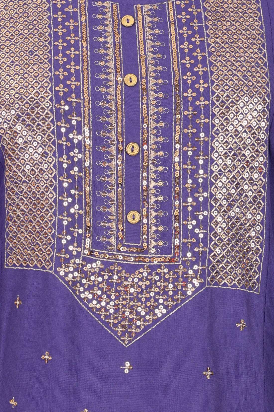 Purple Sequinned Rayon Straight Kurta