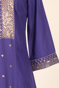 Purple Sequinned Rayon Straight Kurta