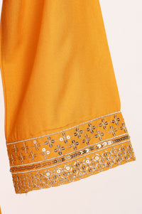 Yellow Sequin Rayon Straight Kurta