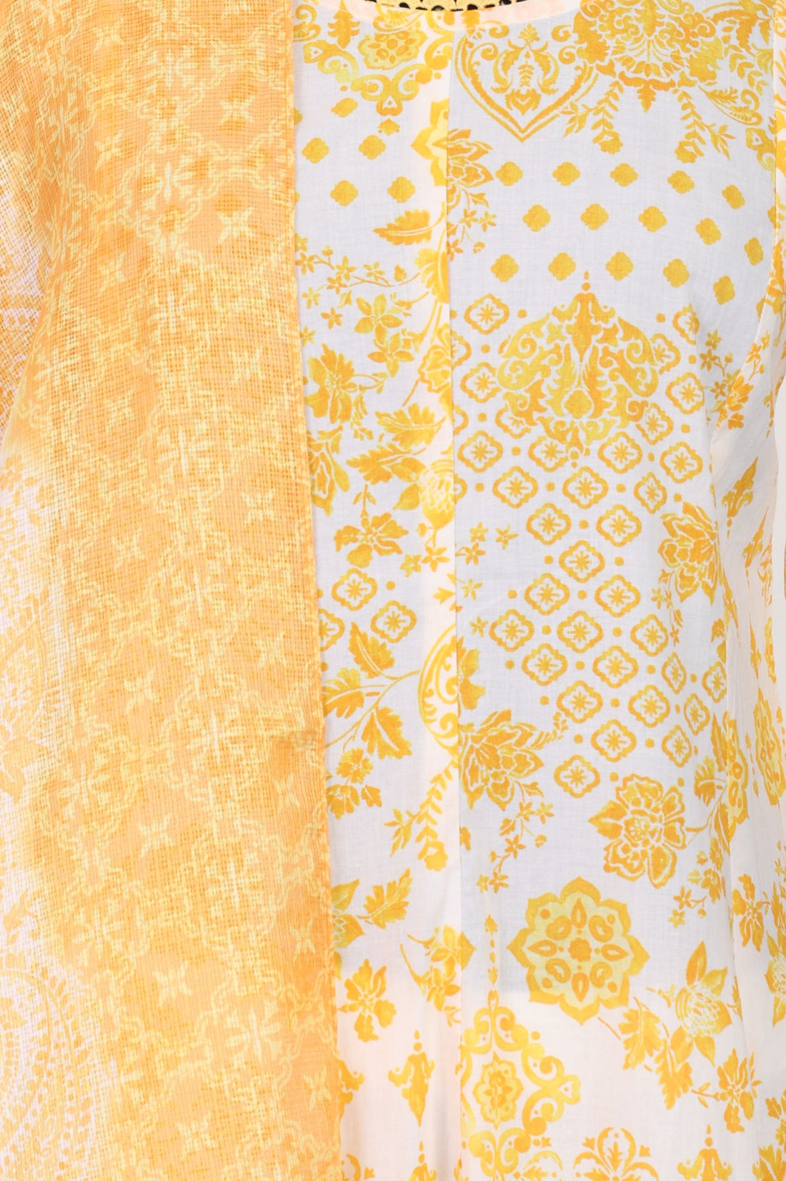 White Ethnic Motifs Pure Cotton A-line Kurta