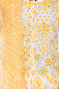 White Ethnic Motifs Pure Cotton A-line Kurta