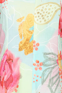 Mint Green Floral Printed Rayon Flared Kurta