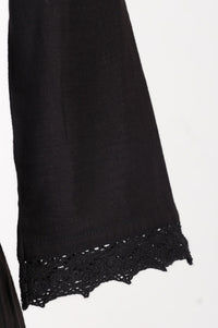 Black Embroidered Pure Cotton Flared Kurta