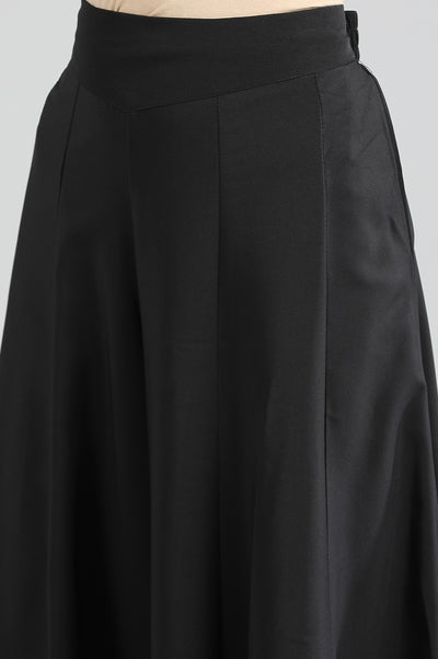 Black Solid Palazzos