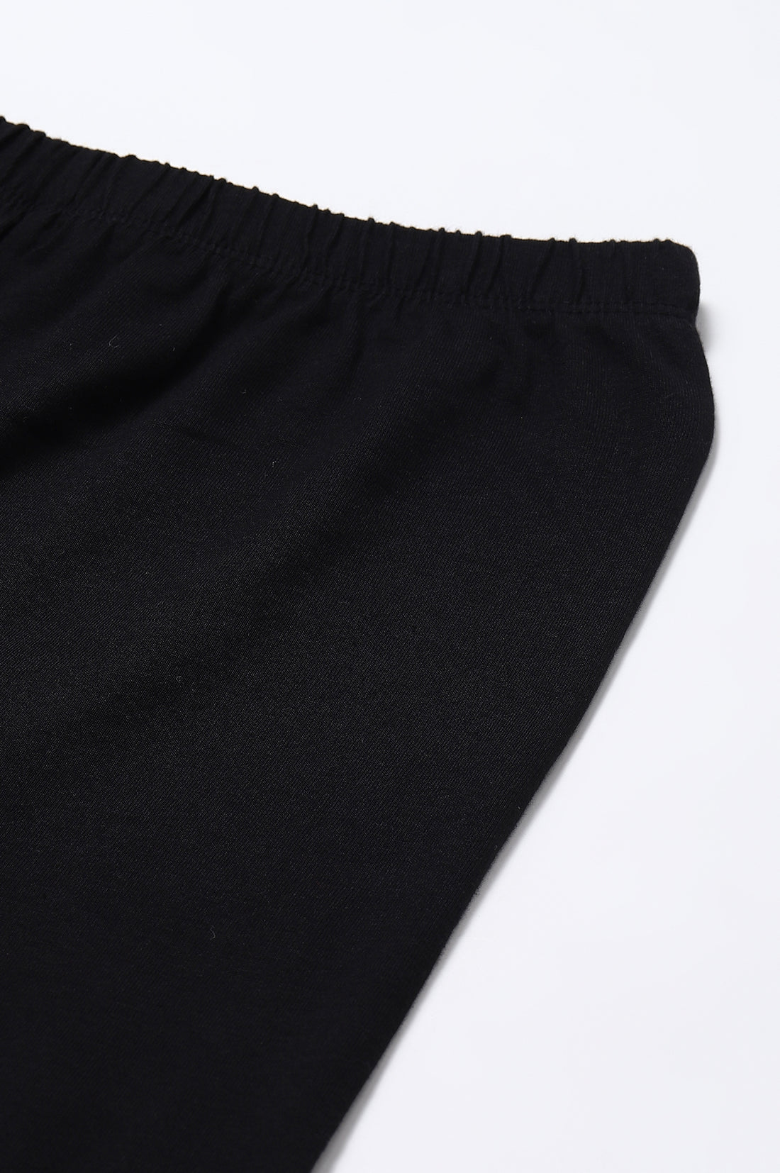 Black Solid Plain Skinny Cotton Churidar