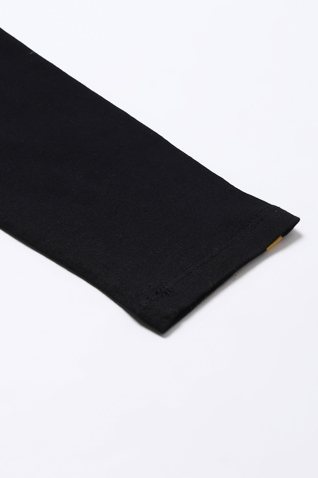 Black Solid Plain Skinny Cotton Churidar