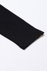 Black Solid Plain Skinny Cotton Churidar