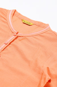 Coral Mandarin Neck Basic kurta