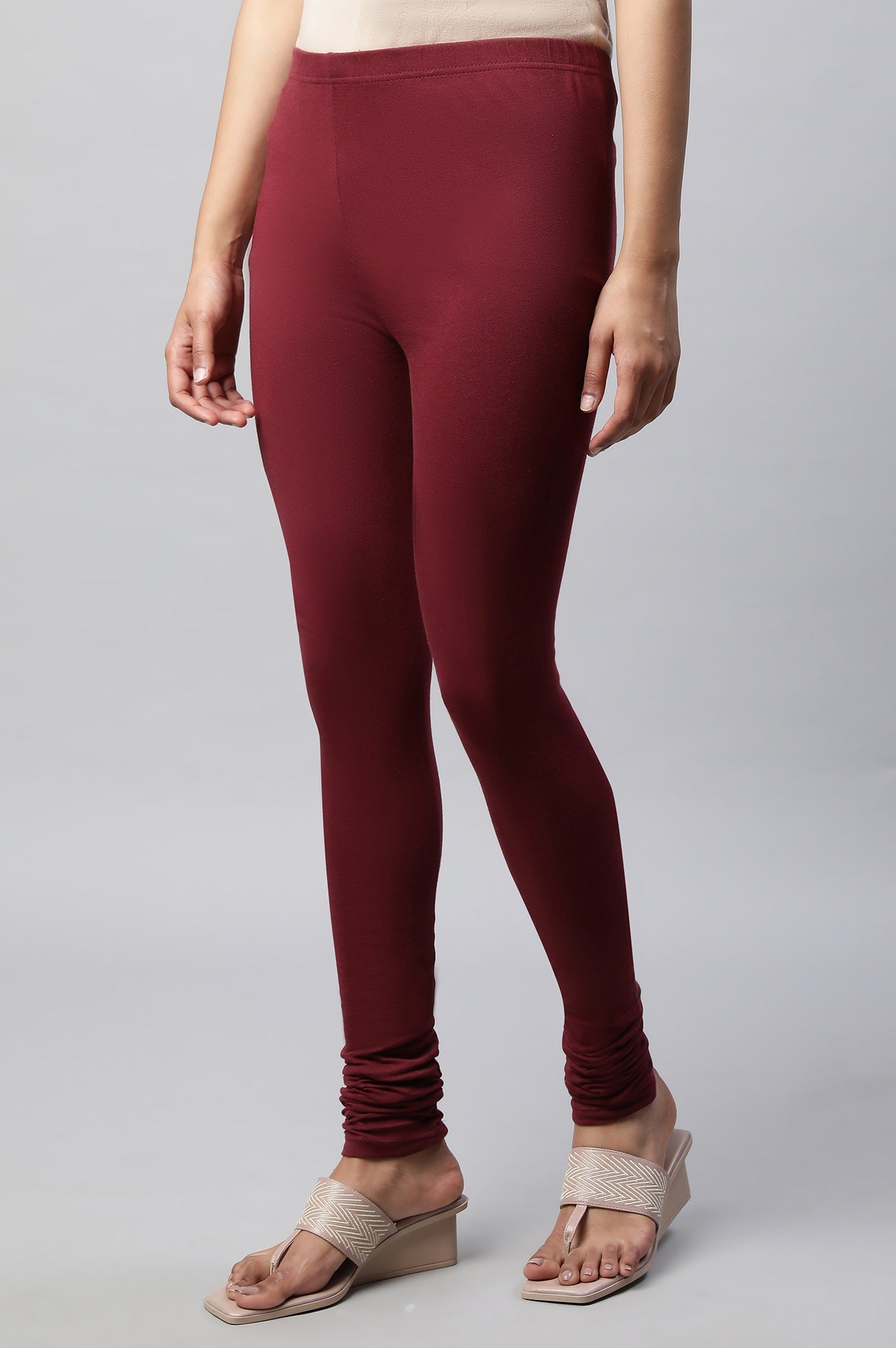 Maroon Knitted Churidar