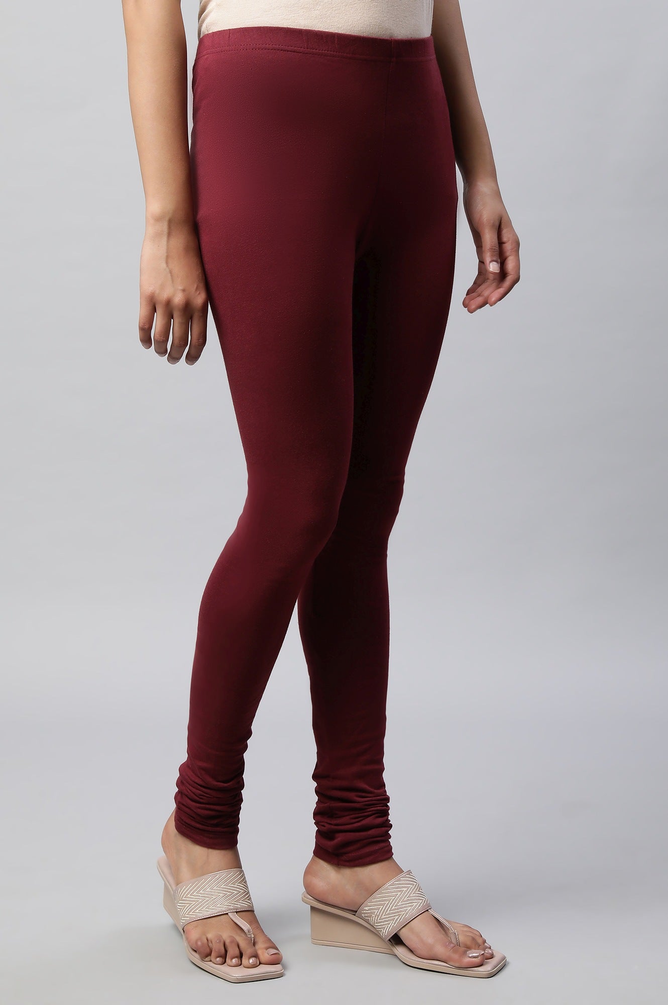 Maroon Knitted Churidar