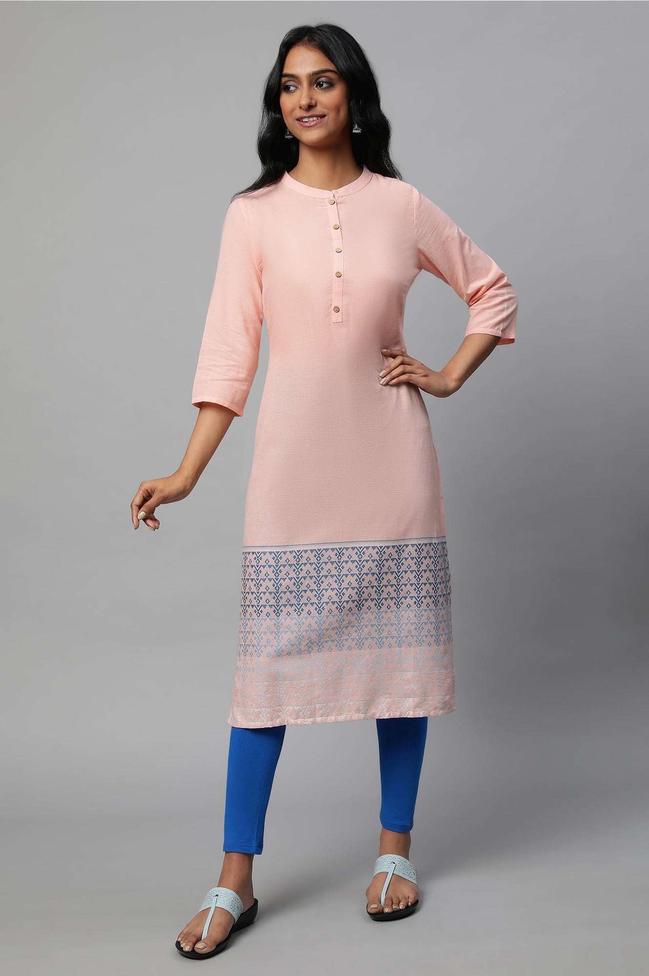 Blue Knitted Churidar