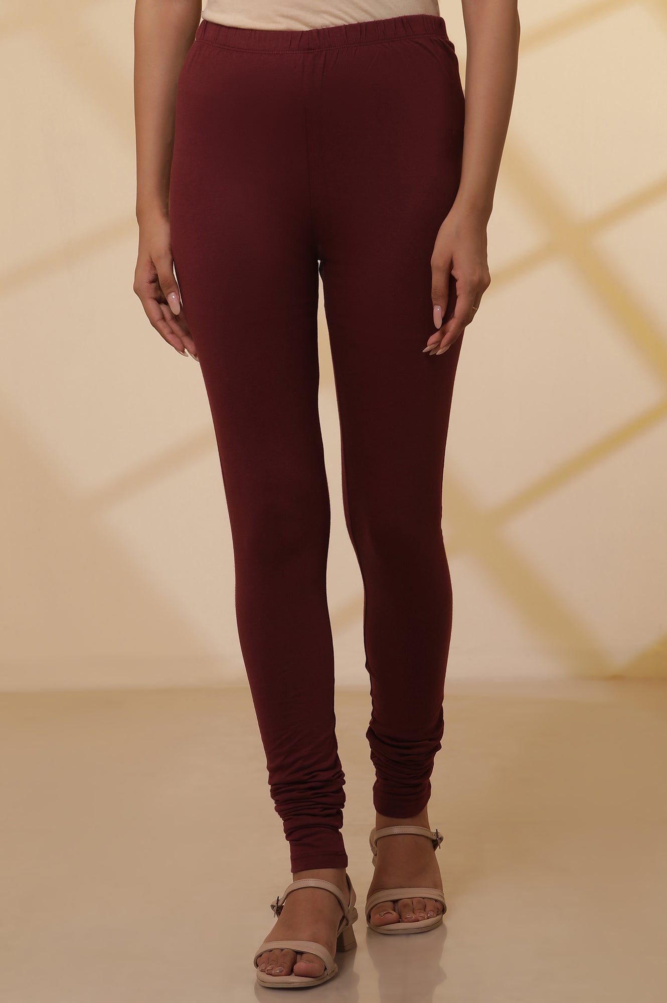 Maroon Knitted Churidar