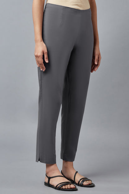 Grey Solid Trousers