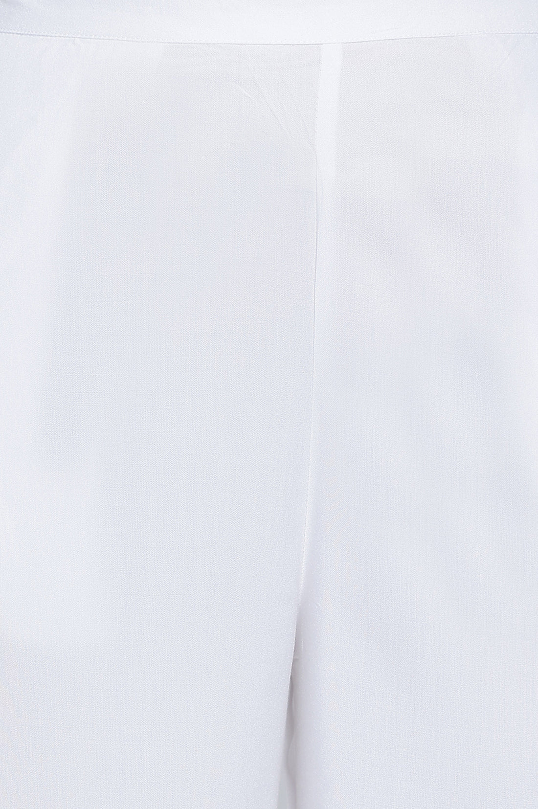White Solid Rayon Palazzos in Ankle Length