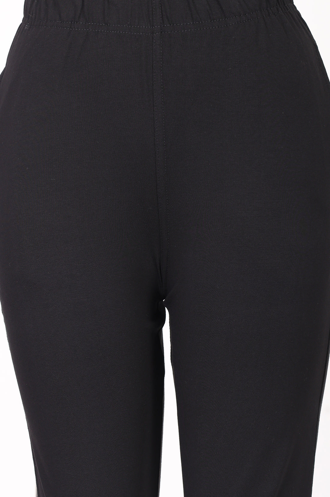 Black Slim Fit Ankle Length Mid Rise Trousers