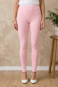 Pink Skinny Fit Ankle Length Mid Rise Leggings