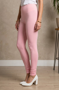 Pink Skinny Fit Ankle Length Mid Rise Leggings