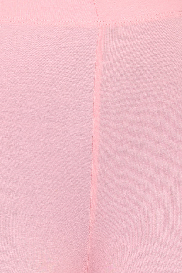 Pink Skinny Fit Ankle Length Mid Rise Leggings