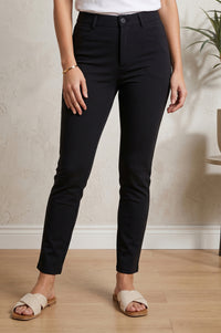 Black Slim Fit Ankle Length Trousers