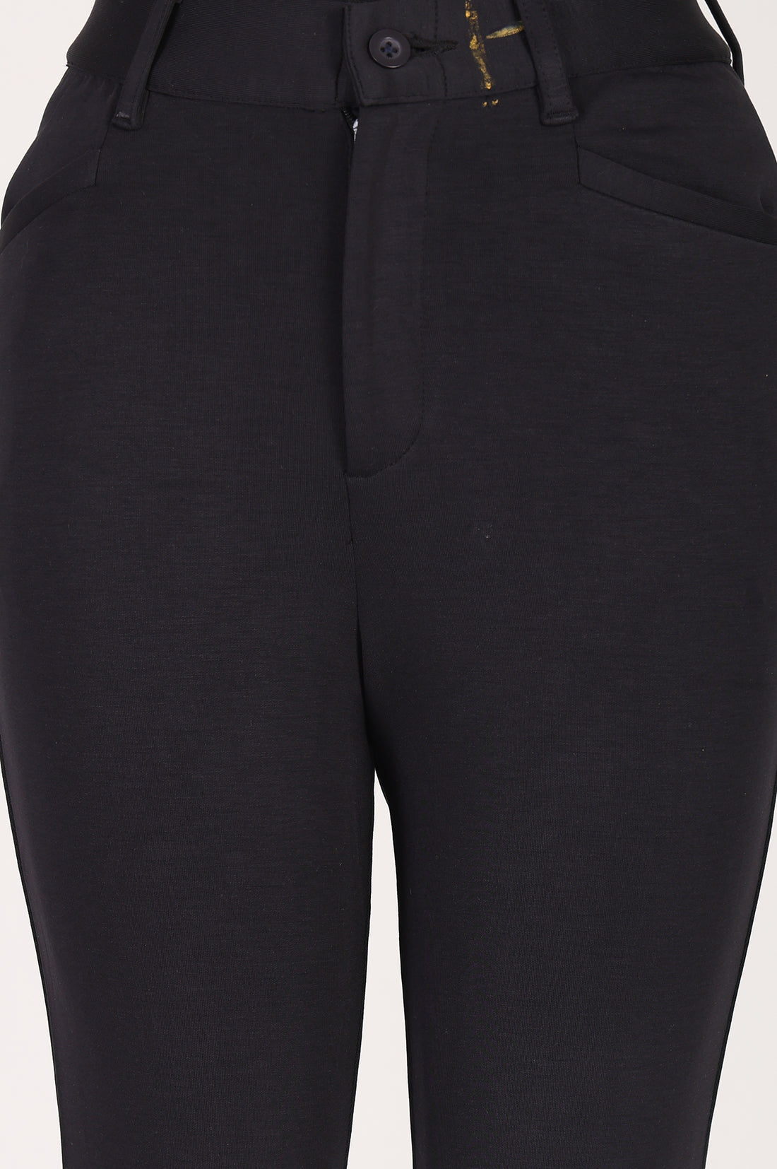 Black Slim Fit Ankle Length Trousers