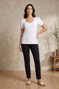 Black Slim Fit Ankle Length Trousers