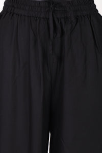 Black Mid Rise Ankle Length Jogger Pants