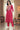 Red Solid Mid Rise Slub Trousers in Ankle Length