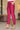 Pink Solid Mid Rise Slub Trousers in Ankle Length