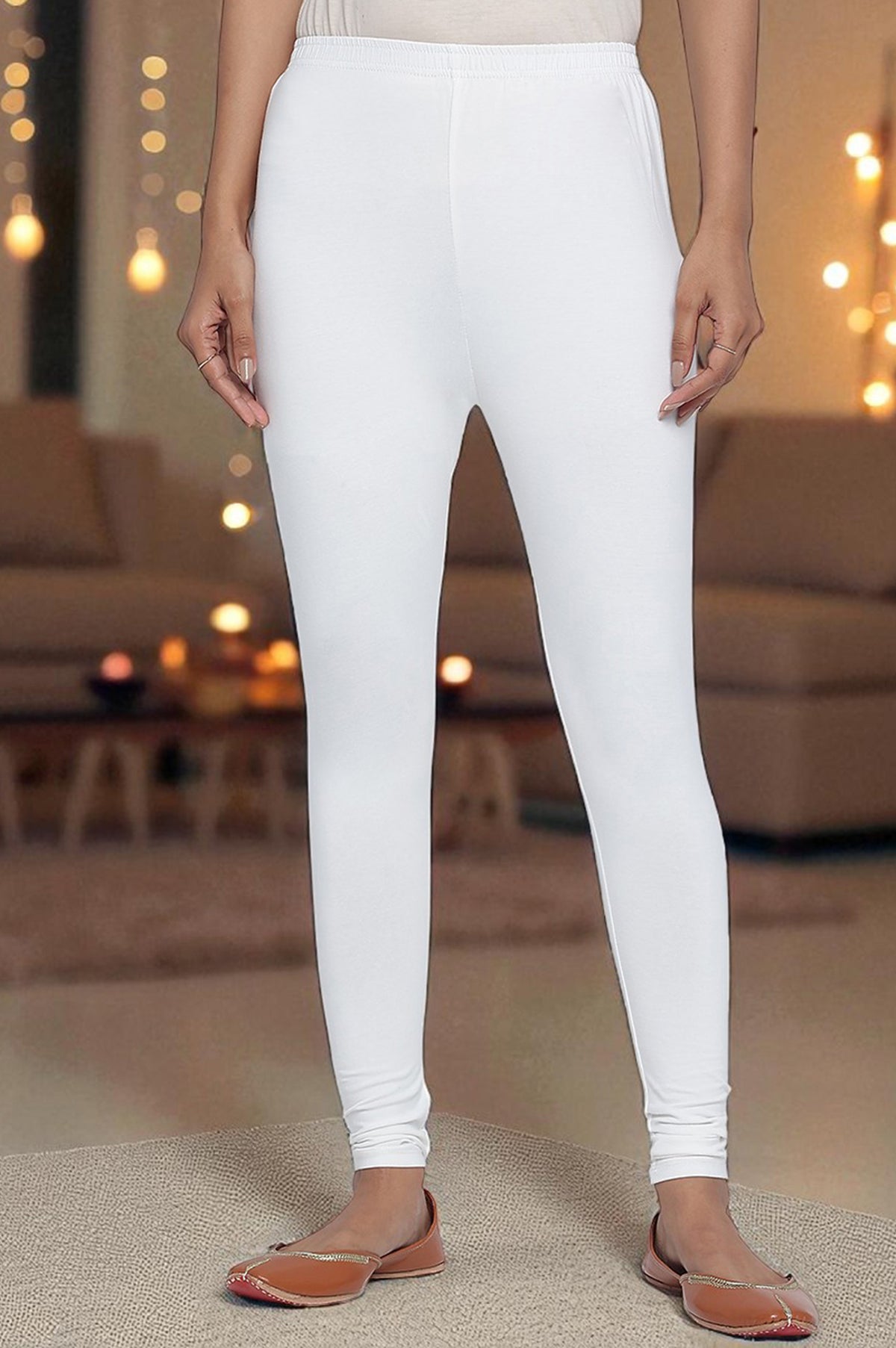 White Churidar Cotton Tights - FS