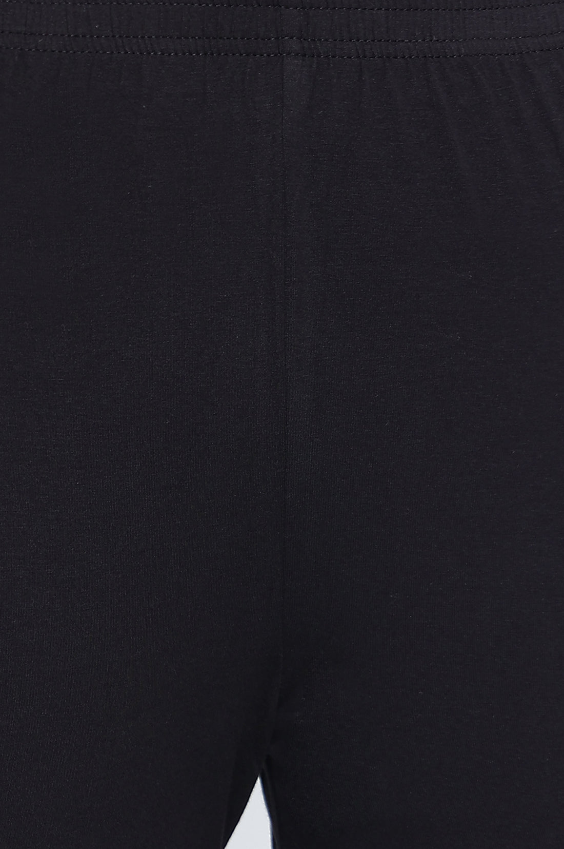 Black Solid Cotton Blend Skinny Fit Tights