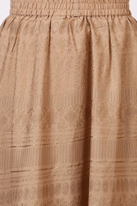Dark Pink Zari Embroidered Straight Kurta, Flared Skirt and Dupatta Set