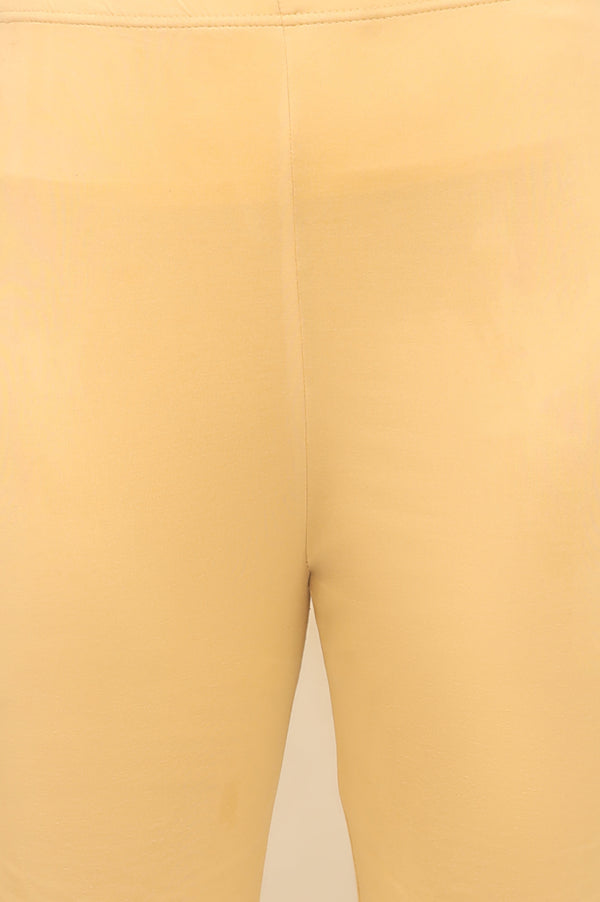 Green Floral Printed Attached Draped Flared Dress and Leggings Set