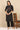 Black Printed Cotton Flax Straight Kurta and Pants Set