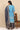 Blue Foil Printed Straight Kurta and Skirt Set with Dupatta