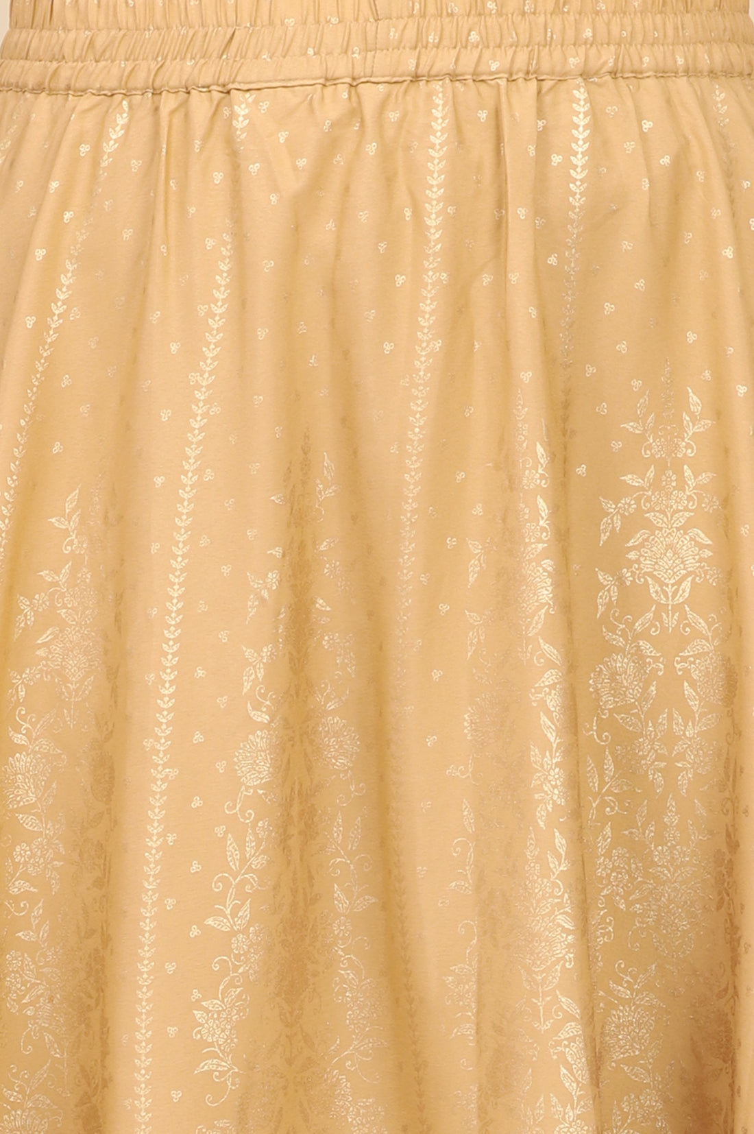 Blue Foil Printed Yoke Pure Cotton Straight Kurta, Skirt and Dupatta Set